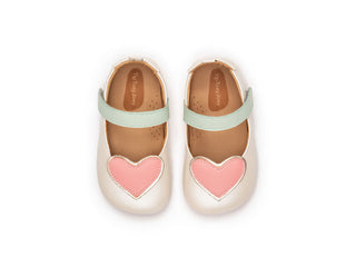 Heart - Antique White / Pink Lake / Metalic Salmon | Tip Toey Joey