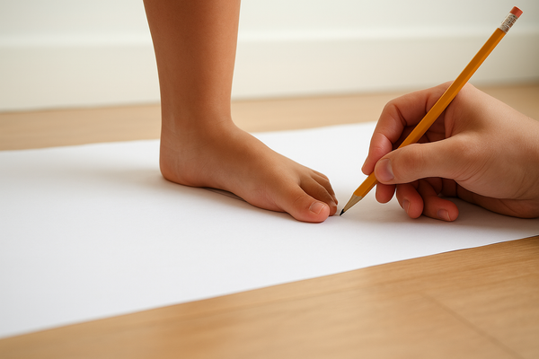 Cómo medir el pie de tu peque en casa.